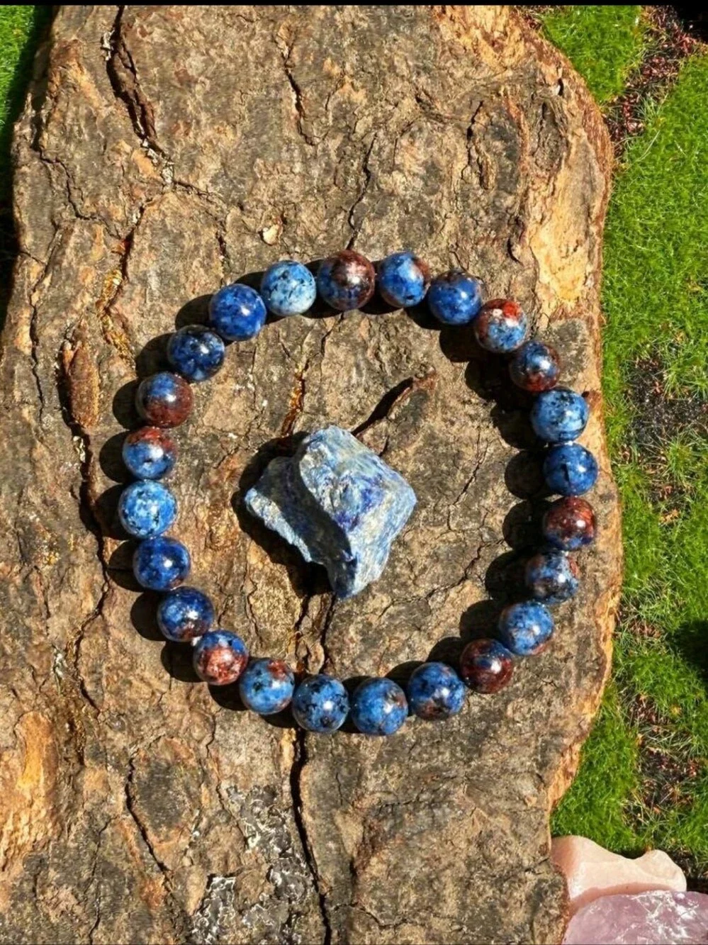1pc Bohemian Lapis Lazuli Beaded Bracelet For Men, Daily Wear, Luck, Harmony,